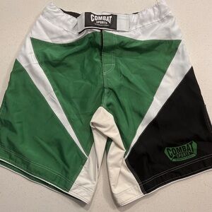 Men's Green and Black MMA Combat BoardShorts, Size 36